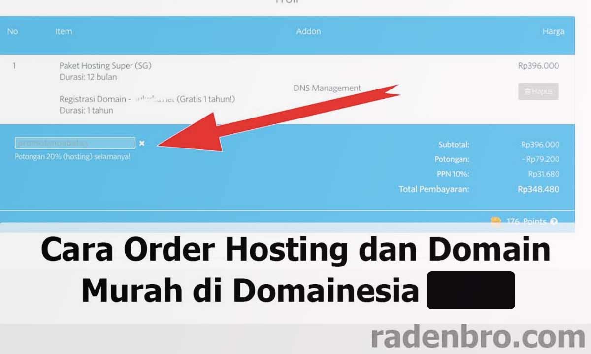 cara order hosting murah