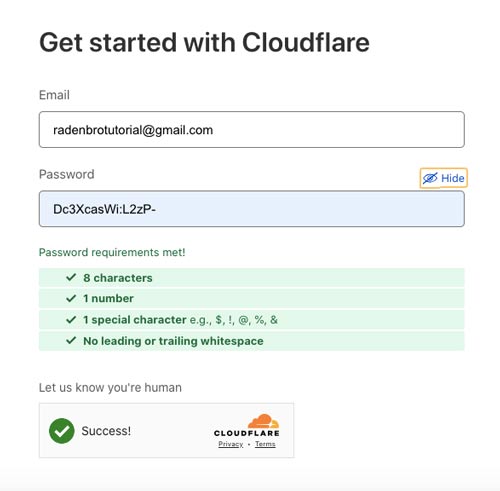 akses akun cloudflare