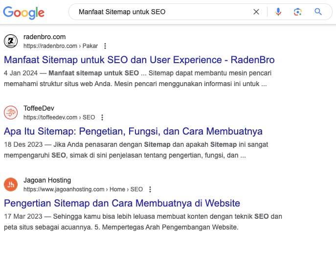postingan di halaman 1 Google