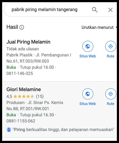 pabrik piring bisnis lokal